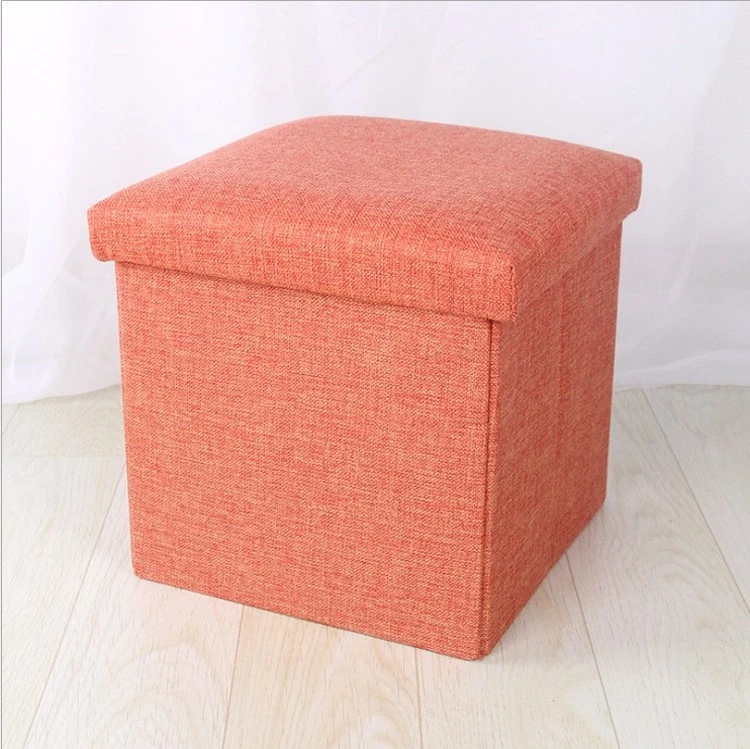 Durable Linen Fabric Storage Stool factory